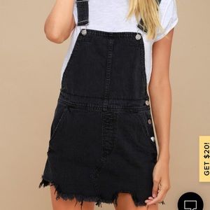 Free People black overall dress